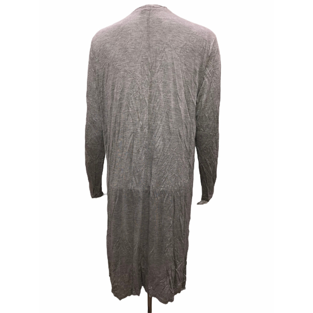 Lisa Rinna Collection Knit Open-Front Cardigan Light Heather Grey Large Size - Picture 2 of 2